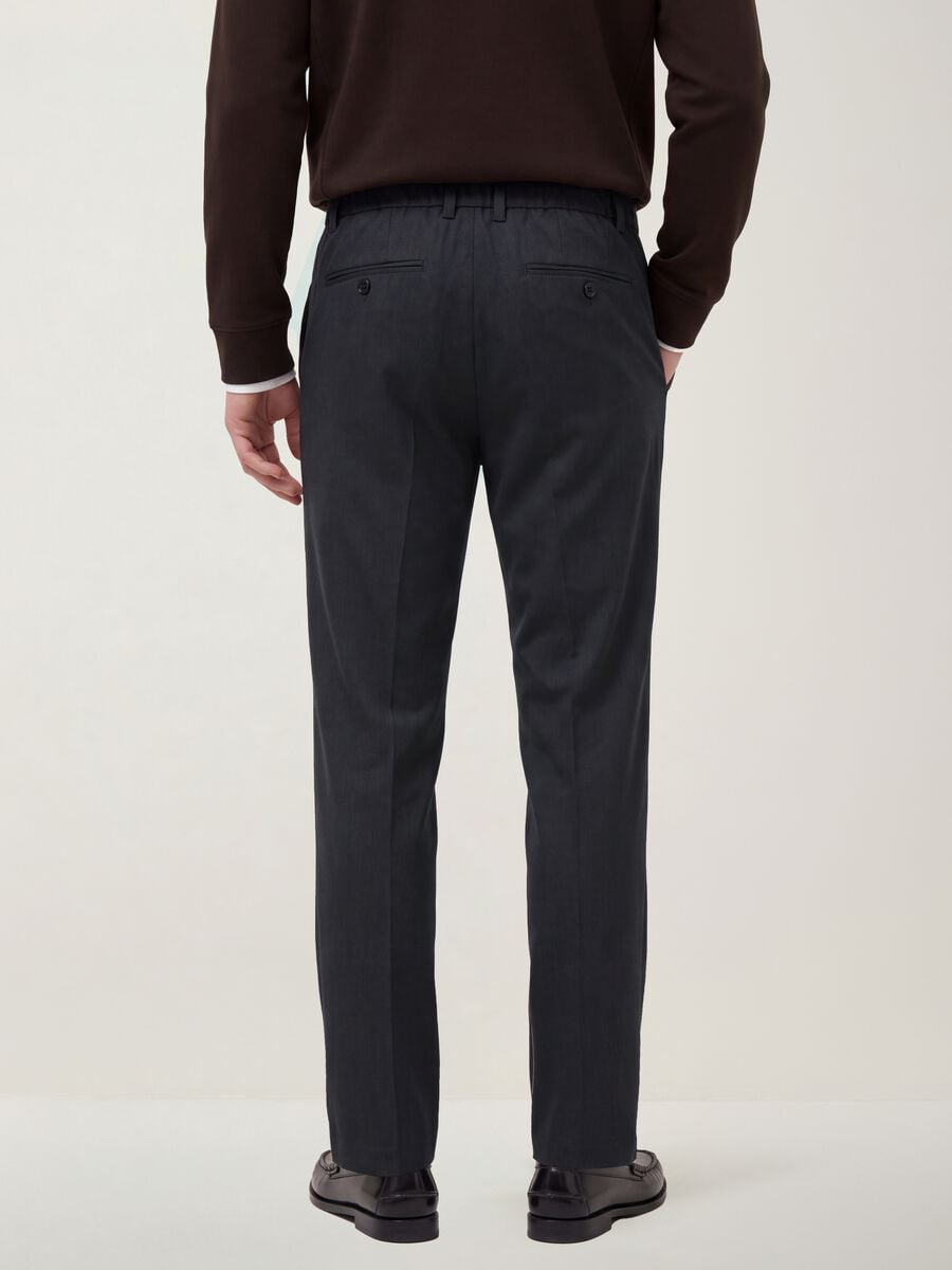 Pantaloni chino grigi in twill di viscosa elasticizzata slim fit_2