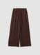 Brown wide-leg trousers with elasticated waistband_4
