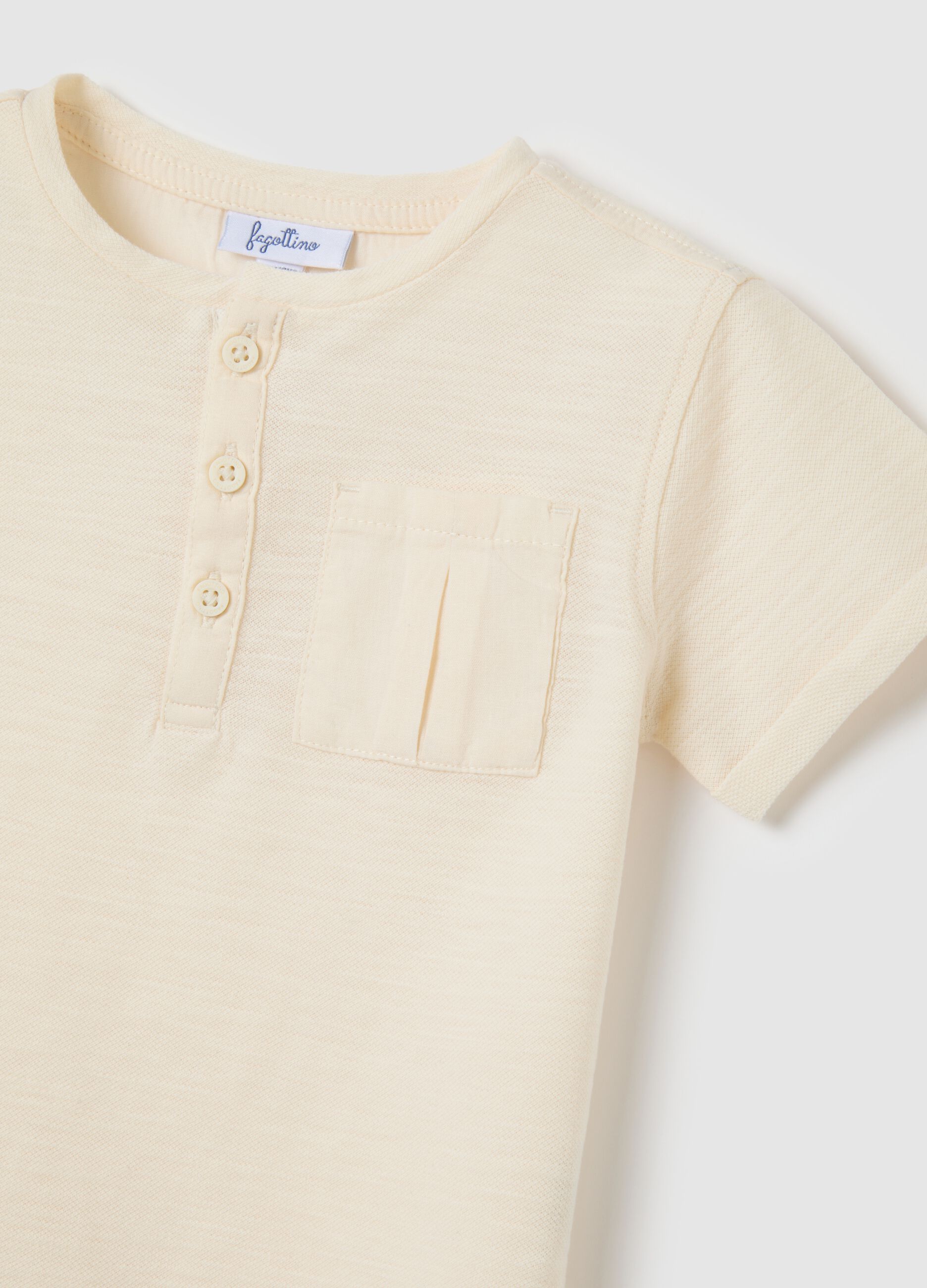 Children's beige pure cotton T-shirt, regular fit