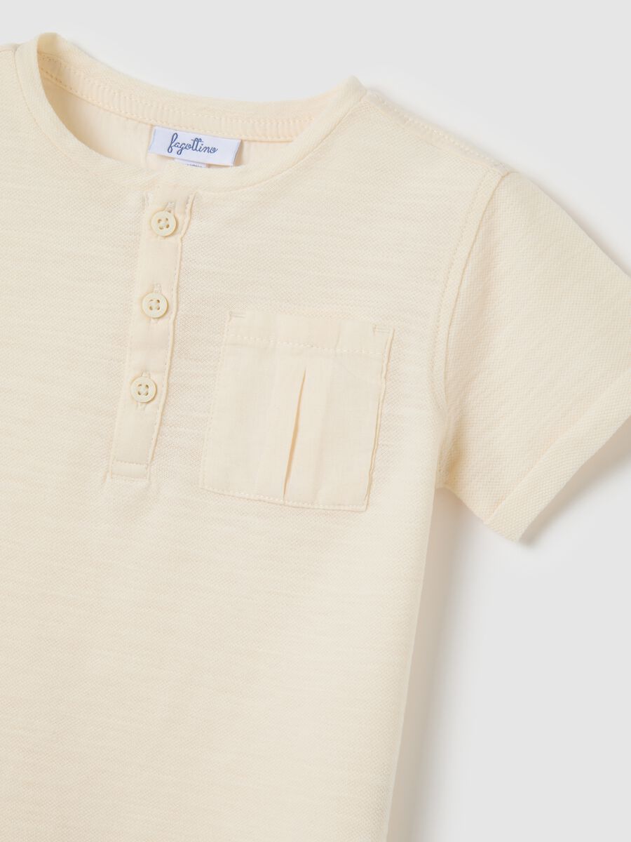 T-shirt da bambino in puro cotone beige regular fit_2