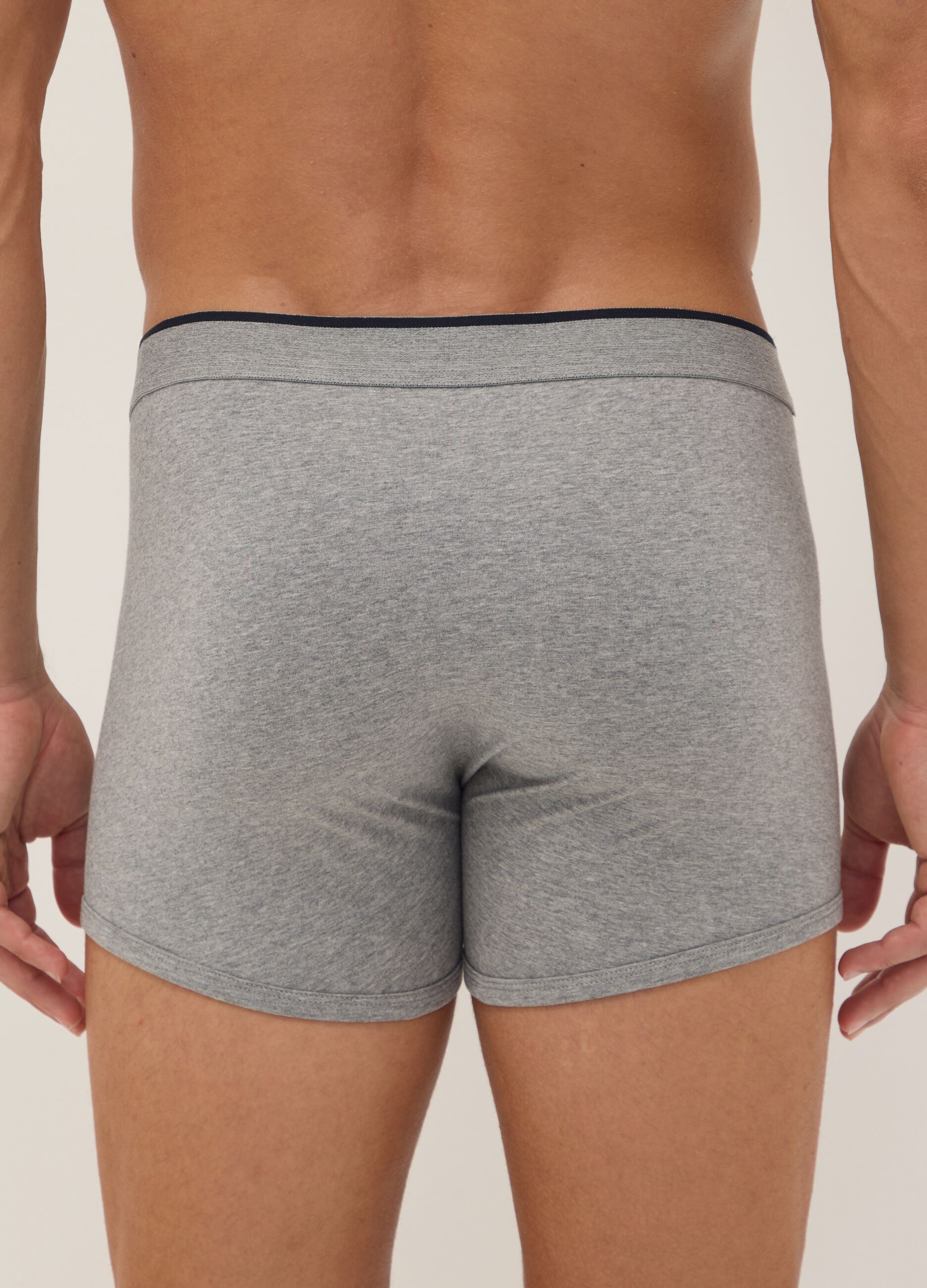2-pack of grey Supima stretch cotton boxer briefs