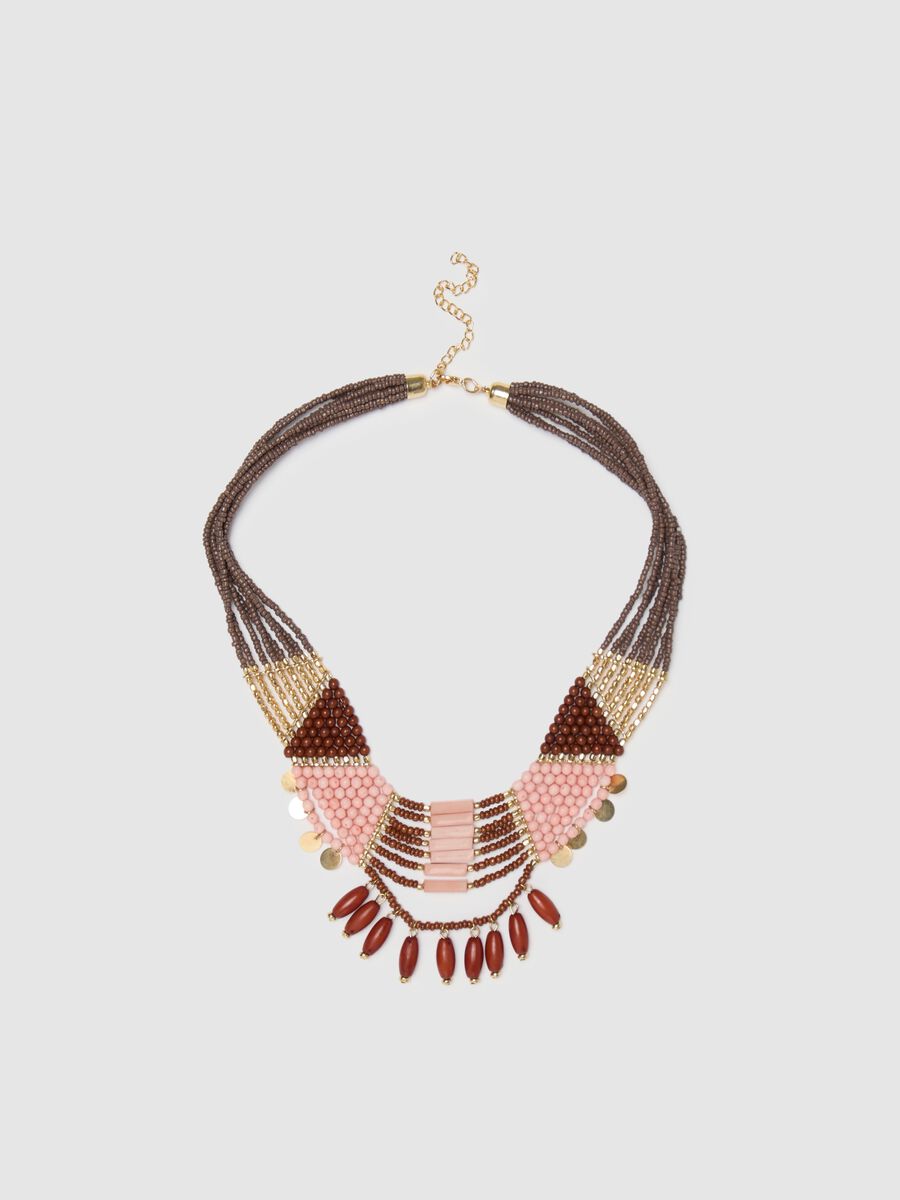Multicoloured Ethnic Glass Necklace_0