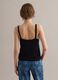 Black pure cotton regular-fit vest top with open-knit texture_3
