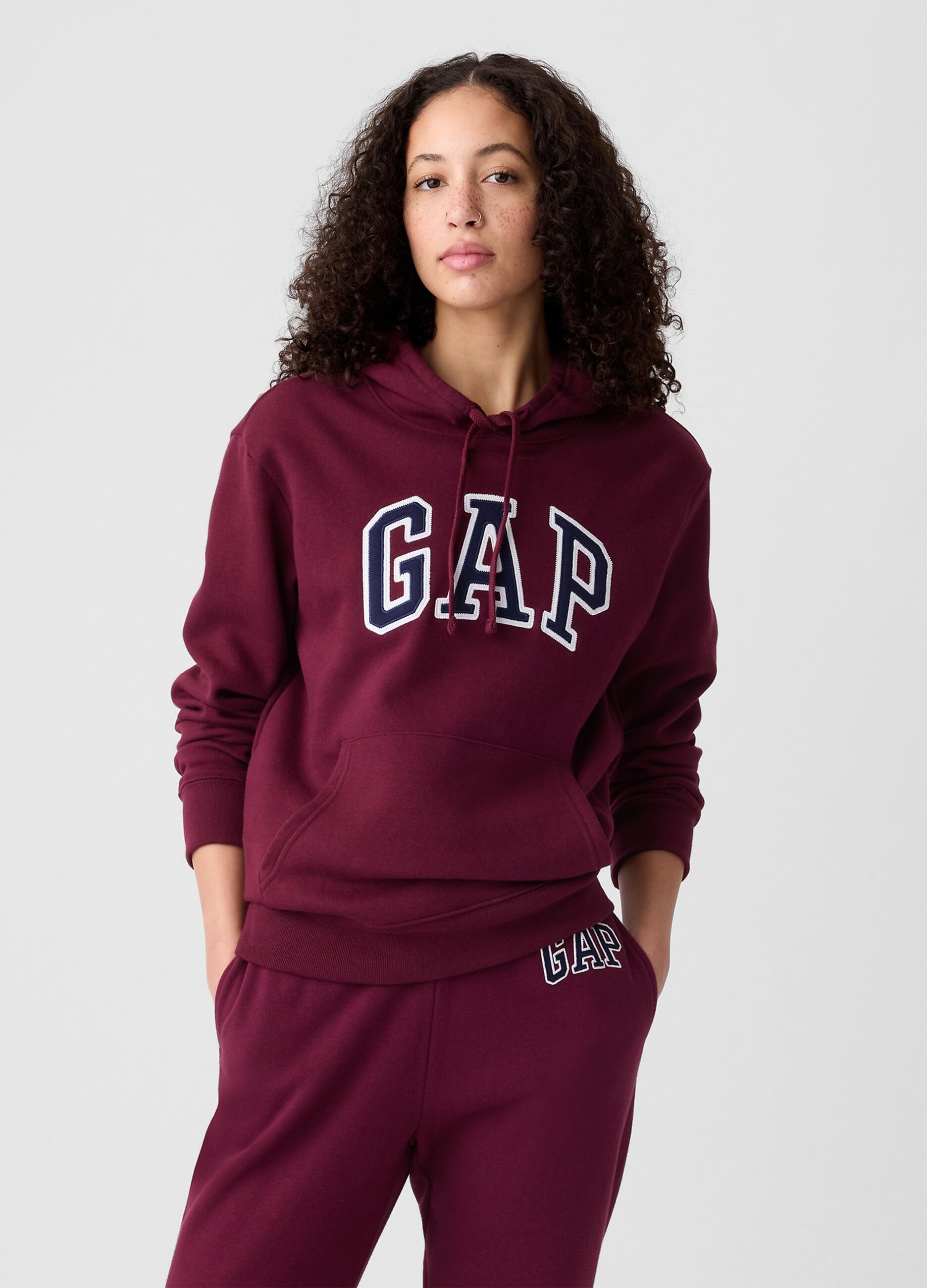 Felpa con cappuccio ricamo logo