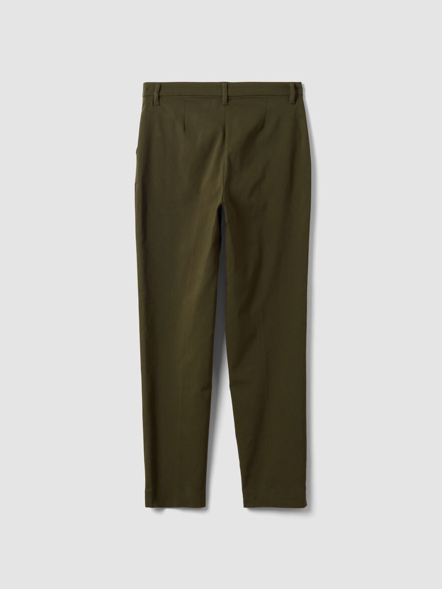 Pantaloni chino verdi in viscosa elasticizzata slim fit_6