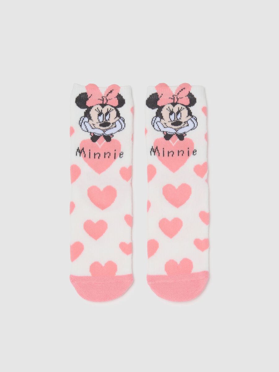 Calze da bambina in misto cotone elasticizzato con stampa Minnie_1