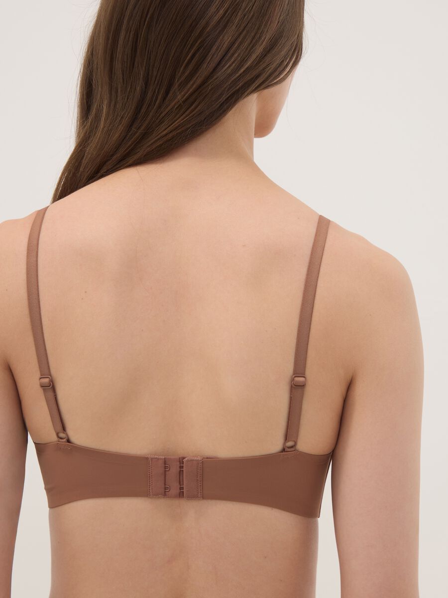 Reggiseno a triangolo marrone imbottito in tessuto elasticizzato_3