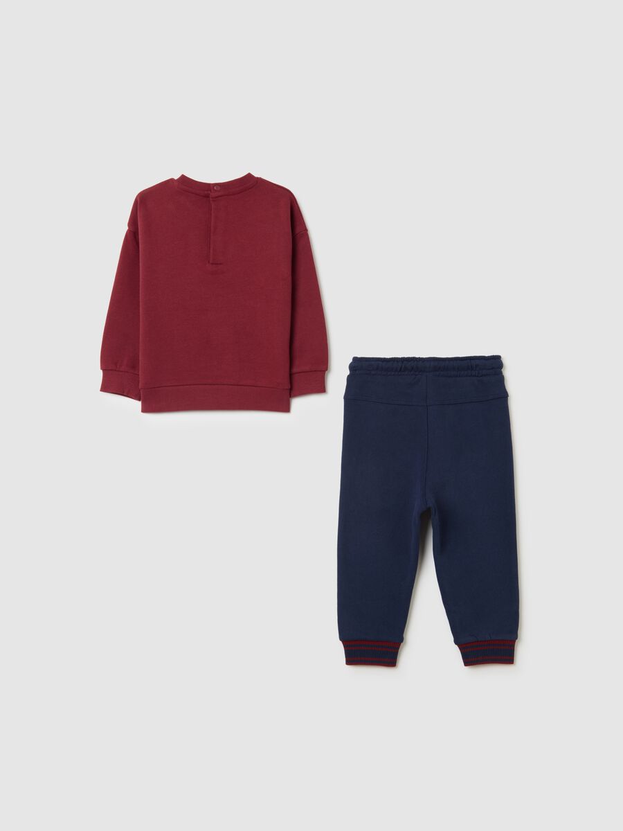 Completo da bambino in puro cotone rosso regular fit_1