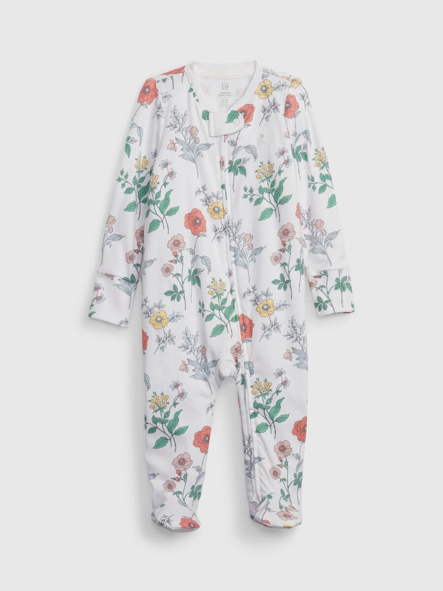 Floral onesie with feet_0