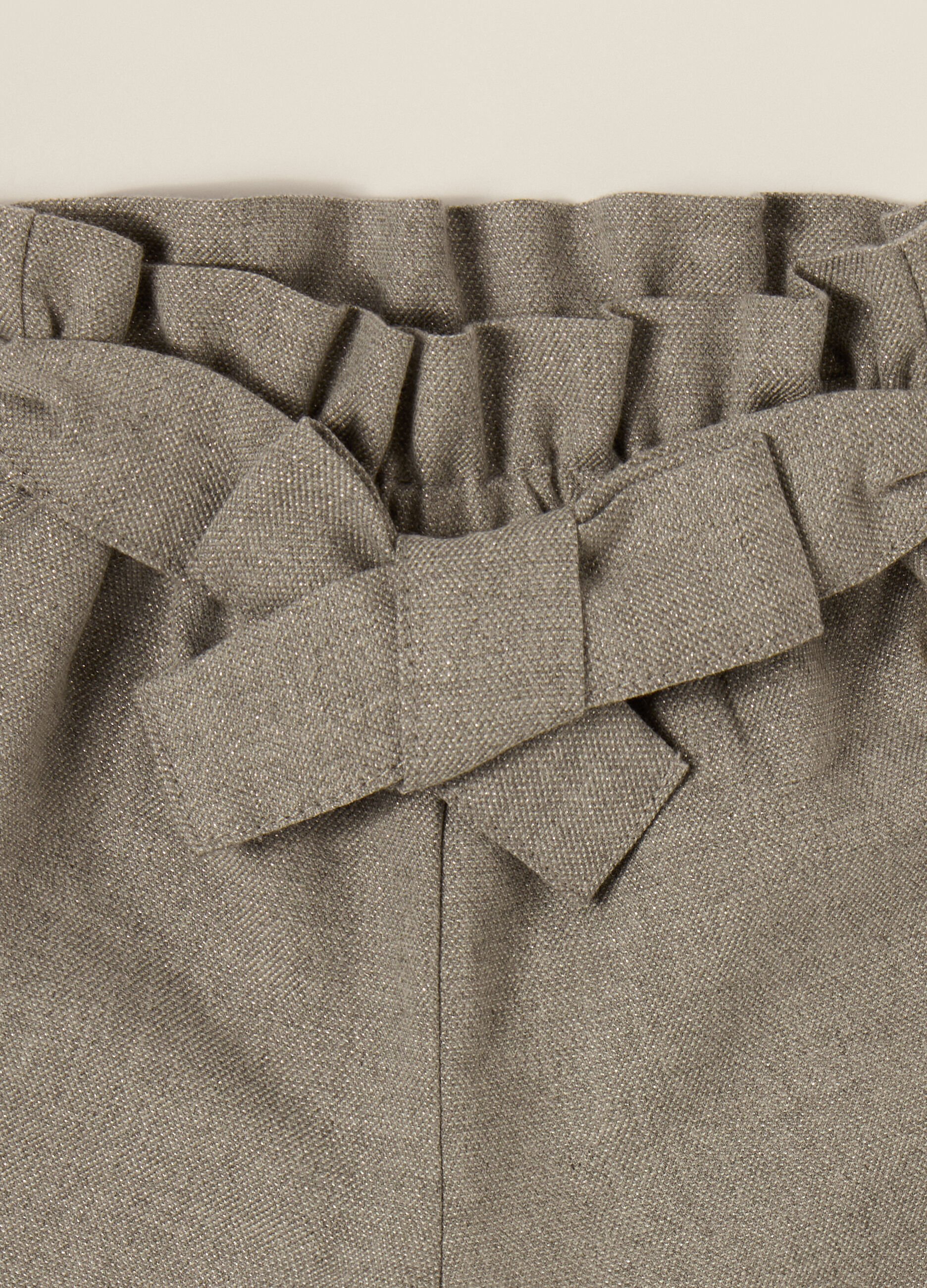 Grey Paper Bag Trousers for Baby Girl