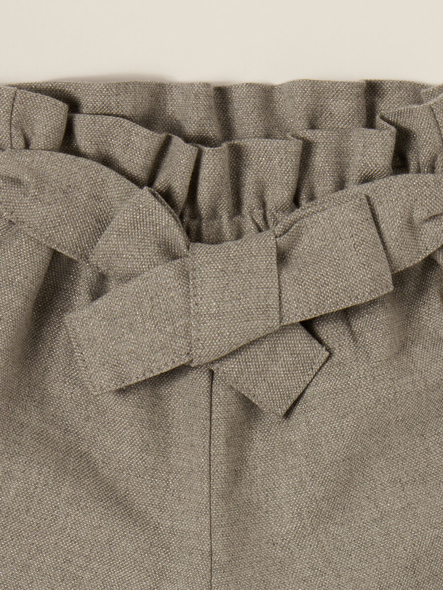 Pantaloni grigi paper bag per bambina_2