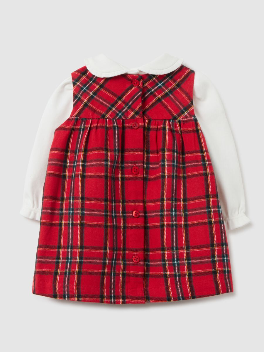 Multicoloured checked baby girl's cotton outfit, regular fit_1