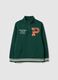 Child's green cotton-blend sweatshirt with zip_0