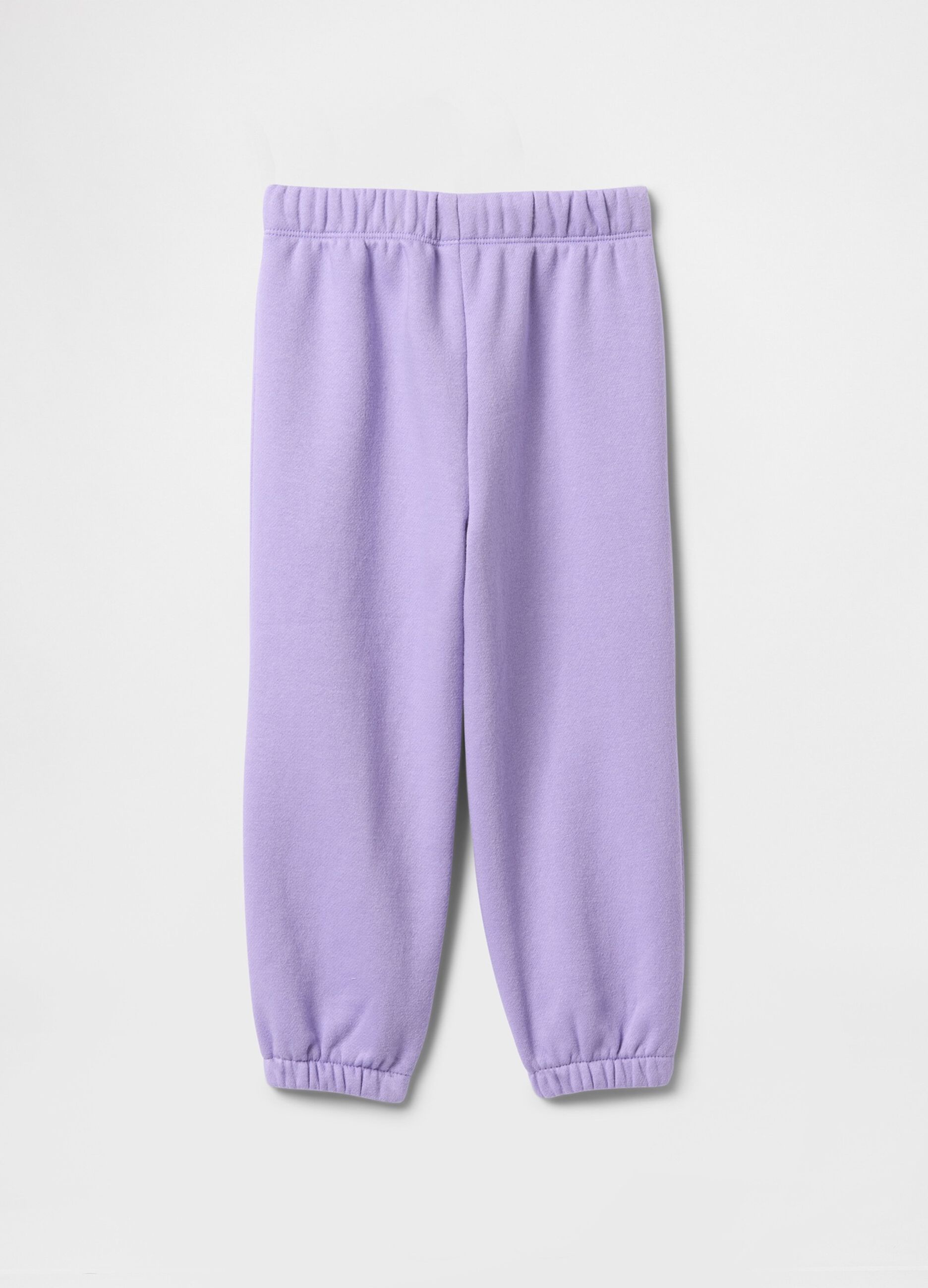 Purple joggers with drawstring and logo print