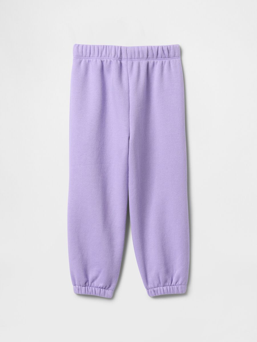 Purple joggers with drawstring and logo print_1