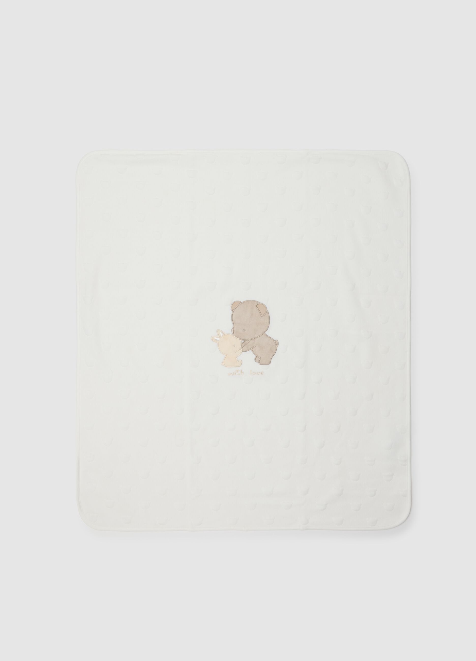 Newborn Stretchable White Cotton Blend Blanket