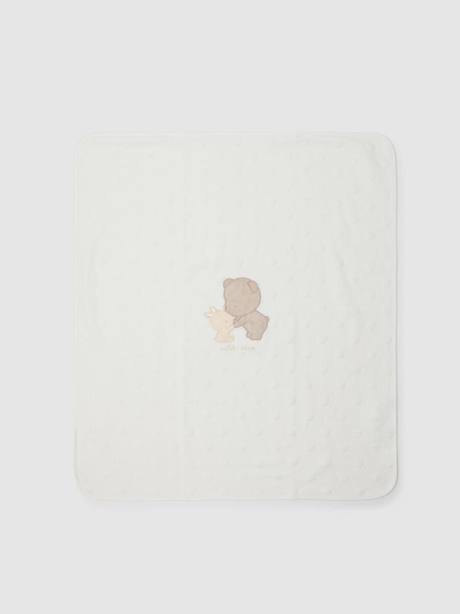Newborn Stretchable White Cotton Blend Blanket_0