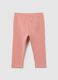 Leggings da bambina in cotone elasticizzato rosa slim fit_1