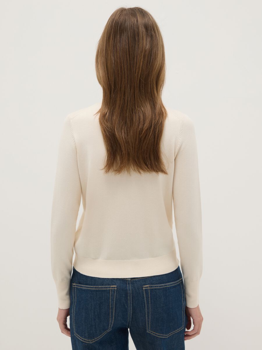Cardigan girocollo beige regular fit_2