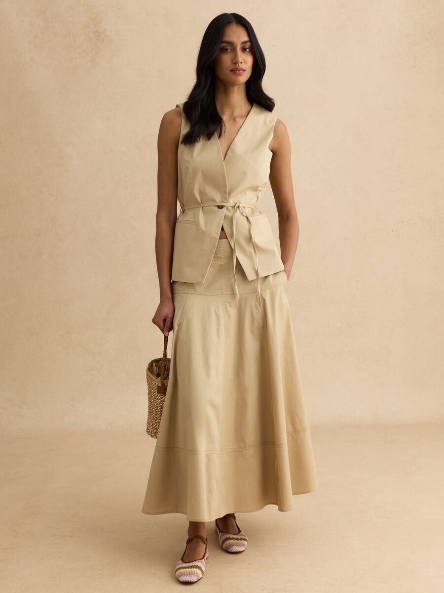 Gilet beige in puro cotone_1