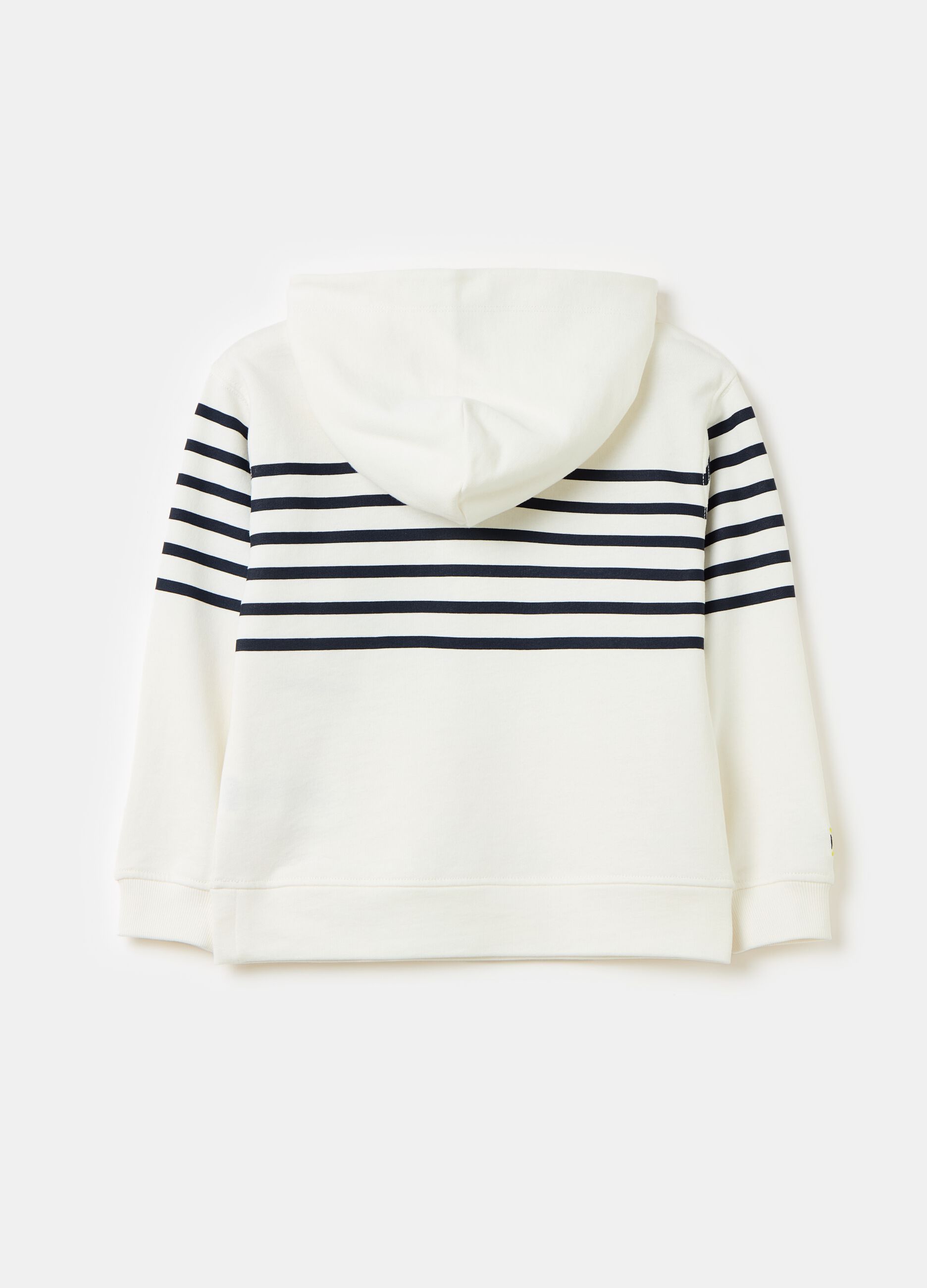 Half-zip sweatshirt with hood and print