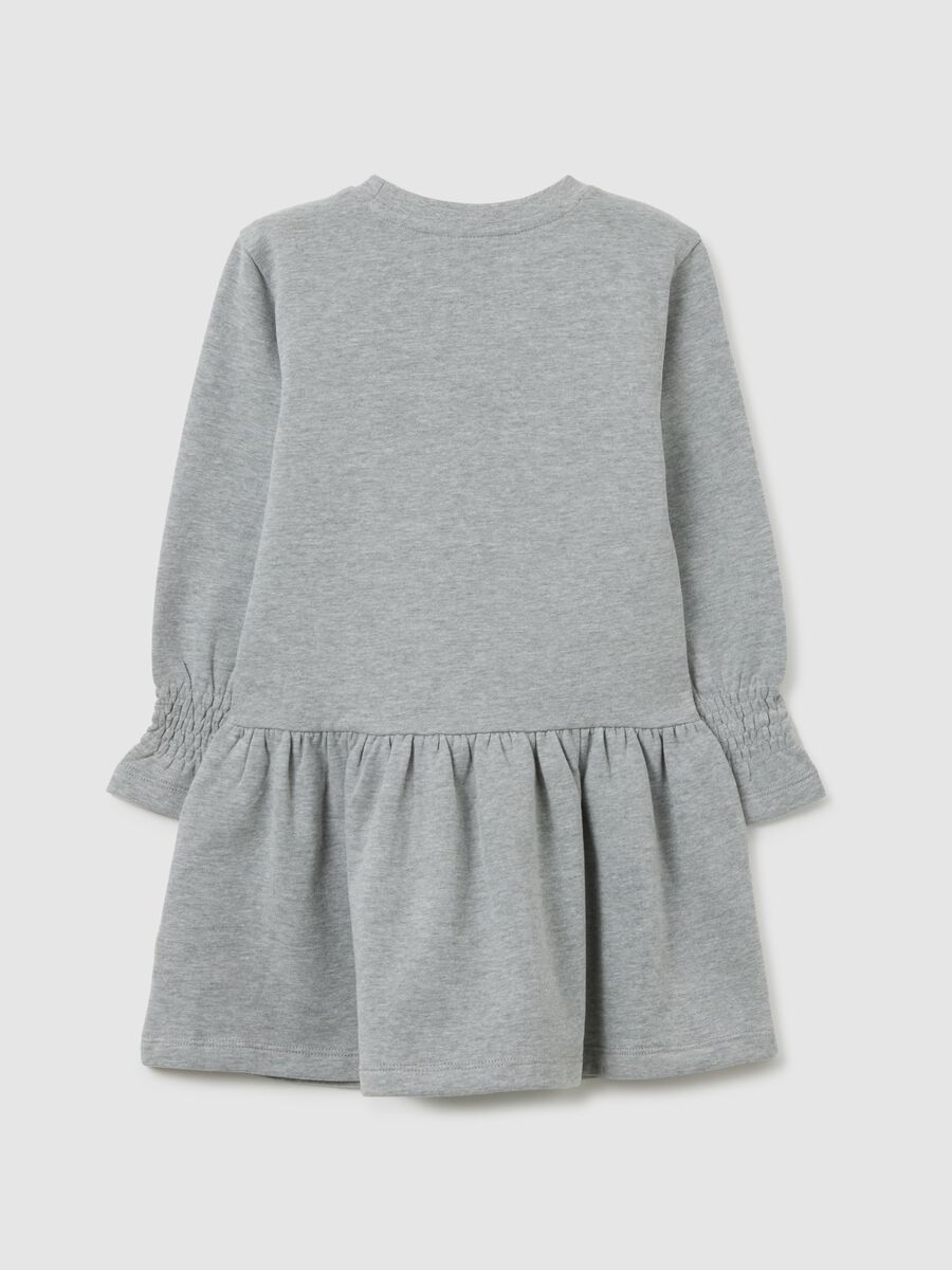 Abito da bambina in misto cotone grigio con stampa Winx_1
