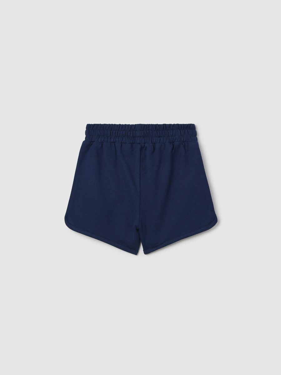 Blue Pure Cotton Shorts for Girls OVS Kids_1