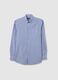 Blue Cotton Blend Regular Fit Shirt_4