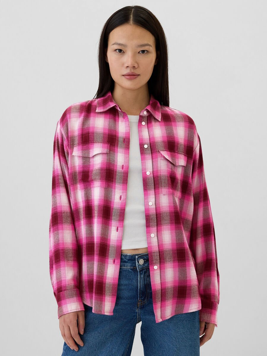 Check flannel shirt with pockets_0