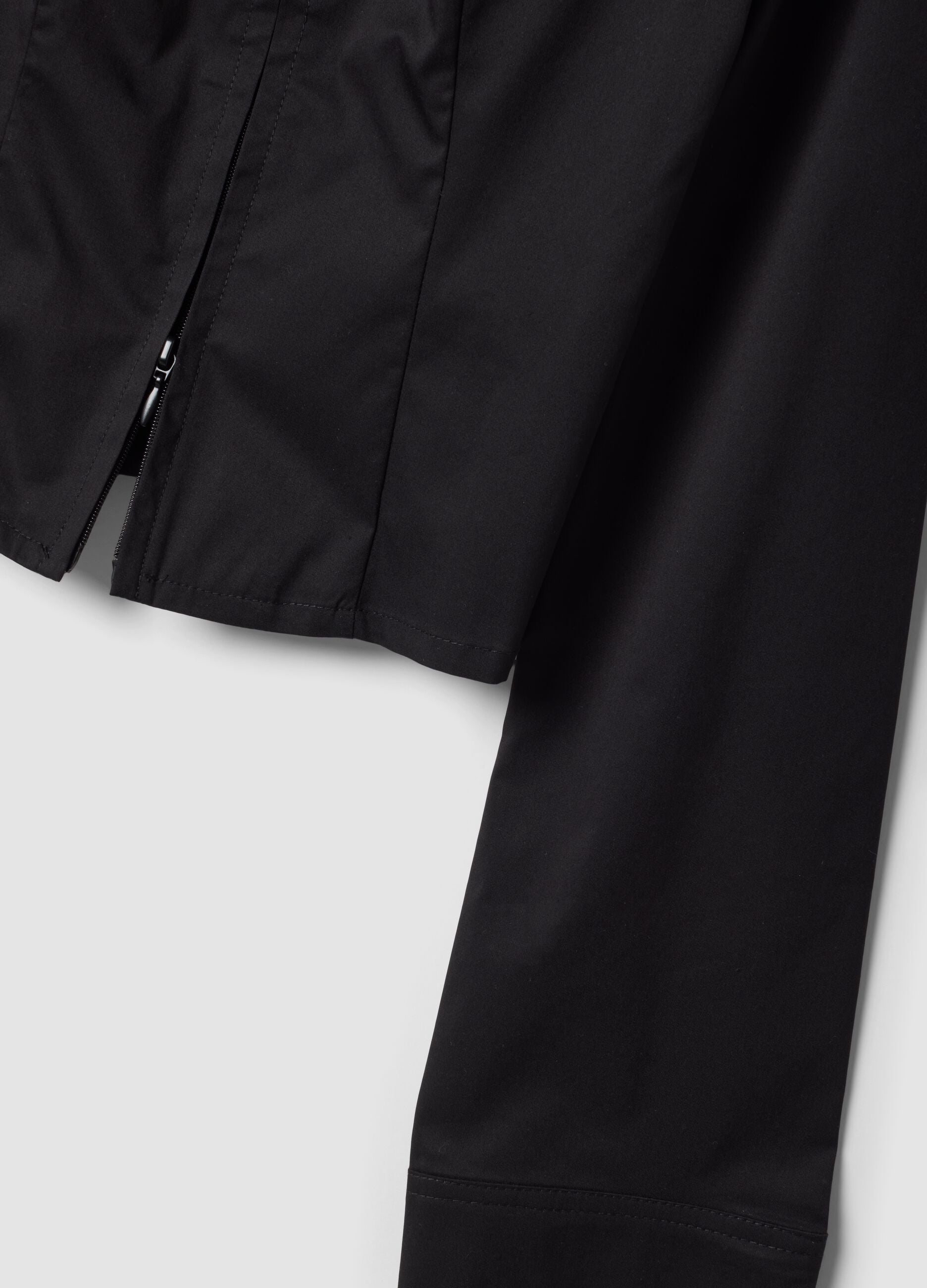 Fitted Full-zip Shirt Black
