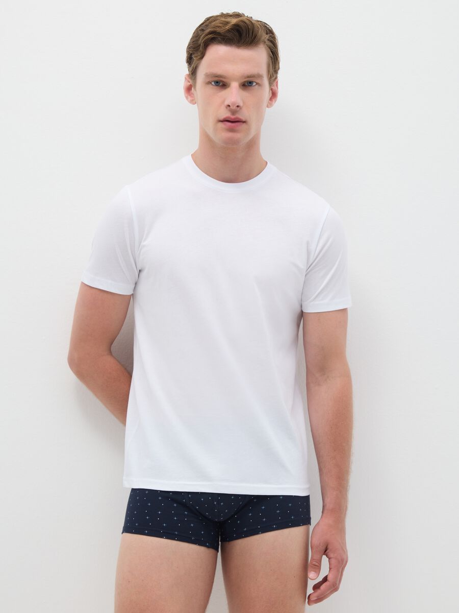Tripack di t-shirt da uomo in puro cotone bianche regular fit_0