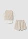 Beige cotton-linen blend set for babies_1