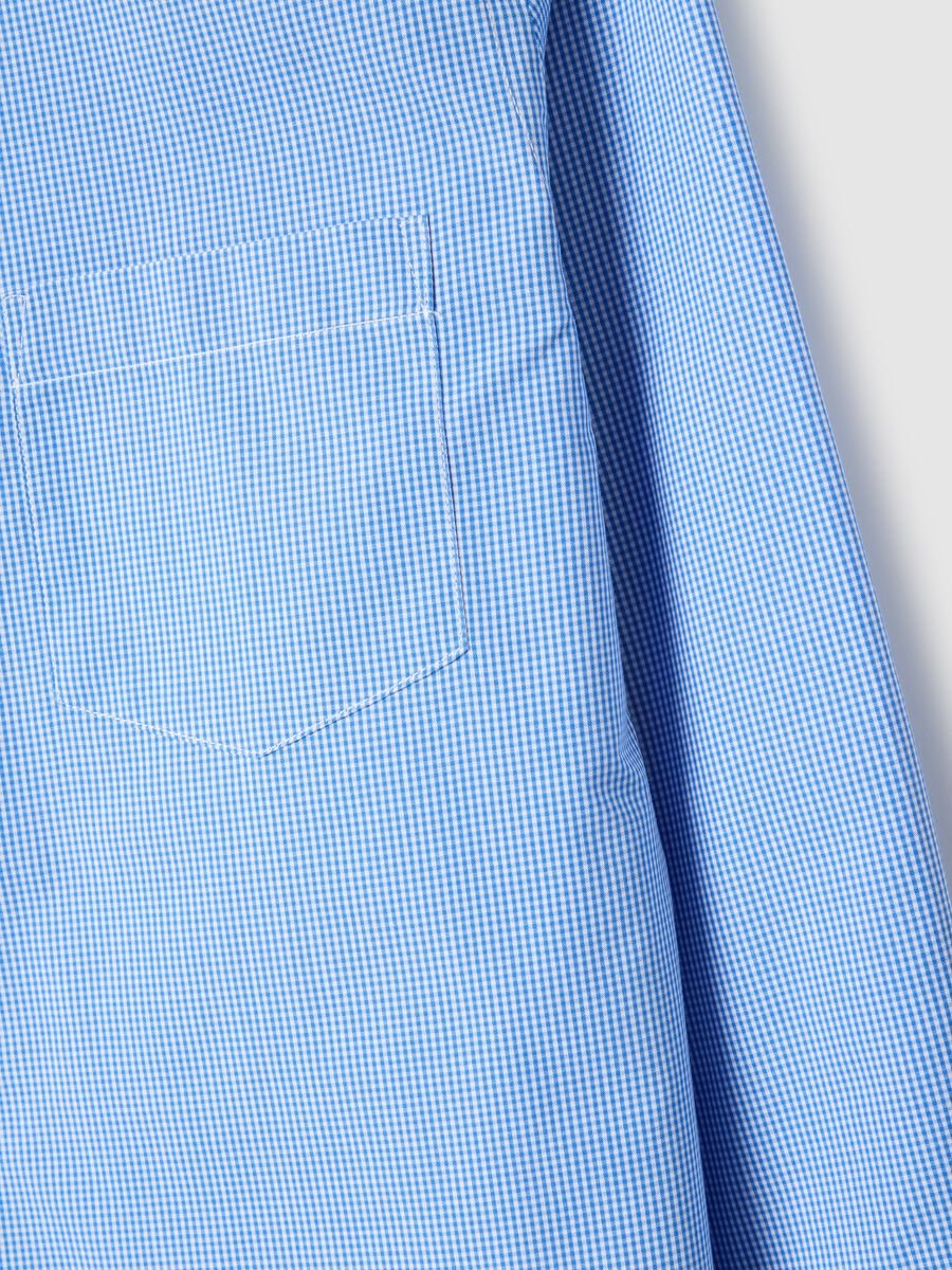 Multicolour checked long-sleeve slim fit cotton blend shirt_5