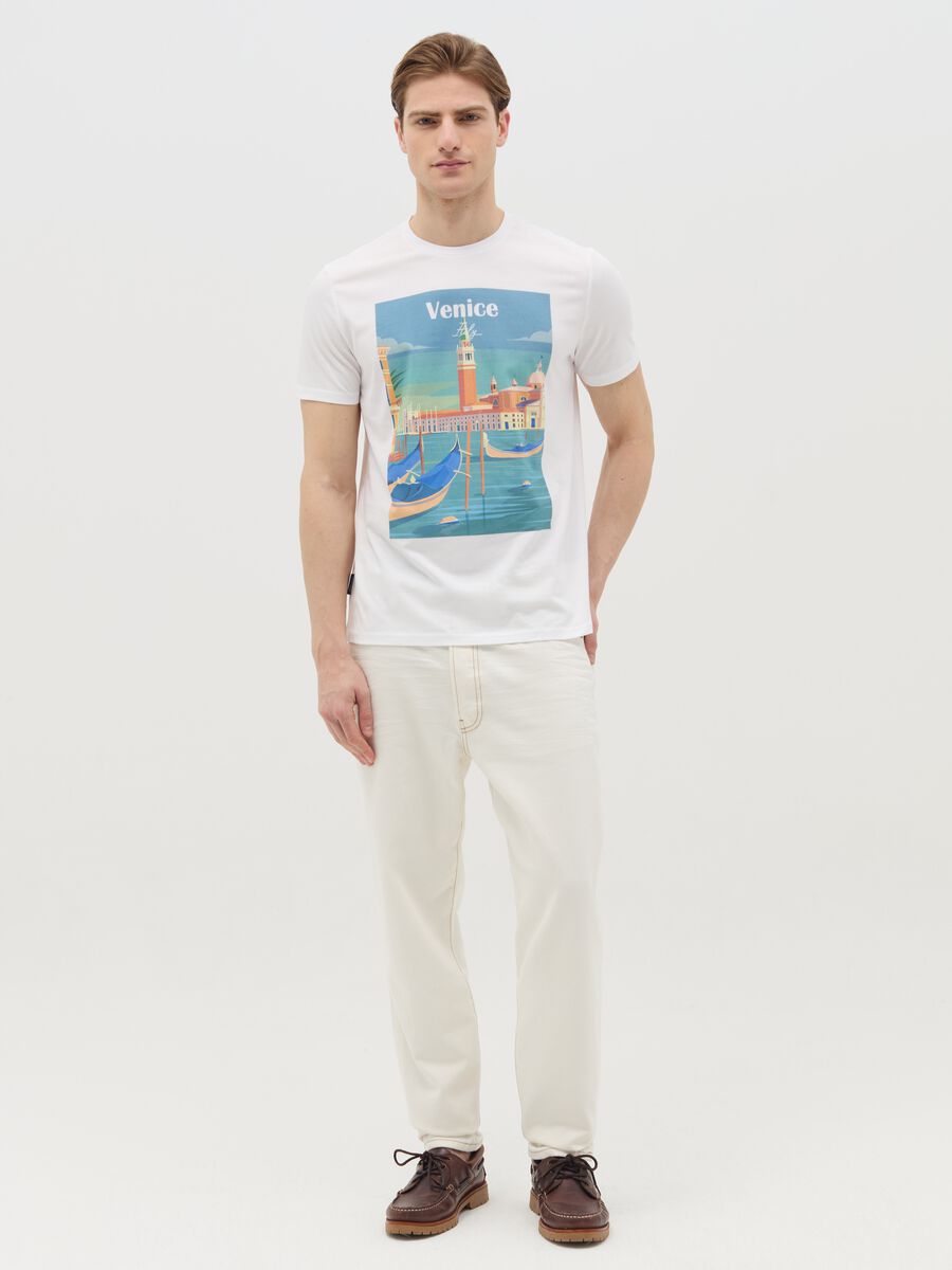 Cotton T-shirt with "Venice Italy" print_1