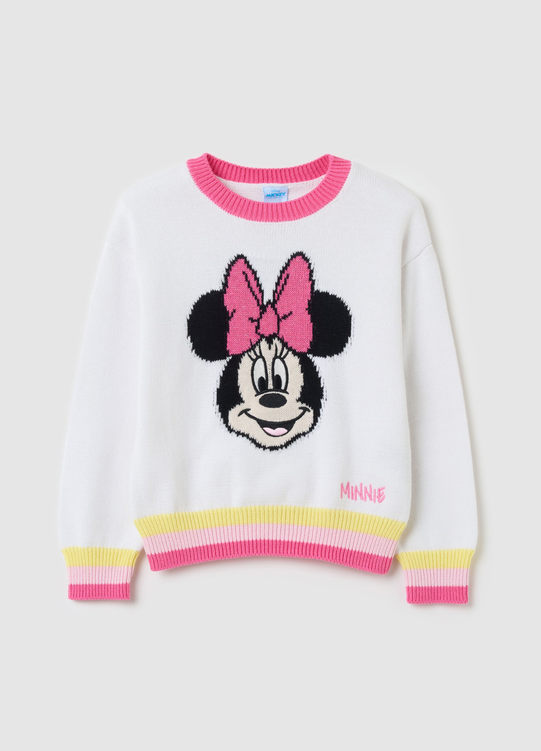 Cotton pullover with jacquard Minnie Mouse design