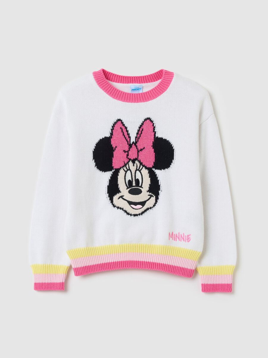 Cotton pullover with jacquard Minnie Mouse design_0