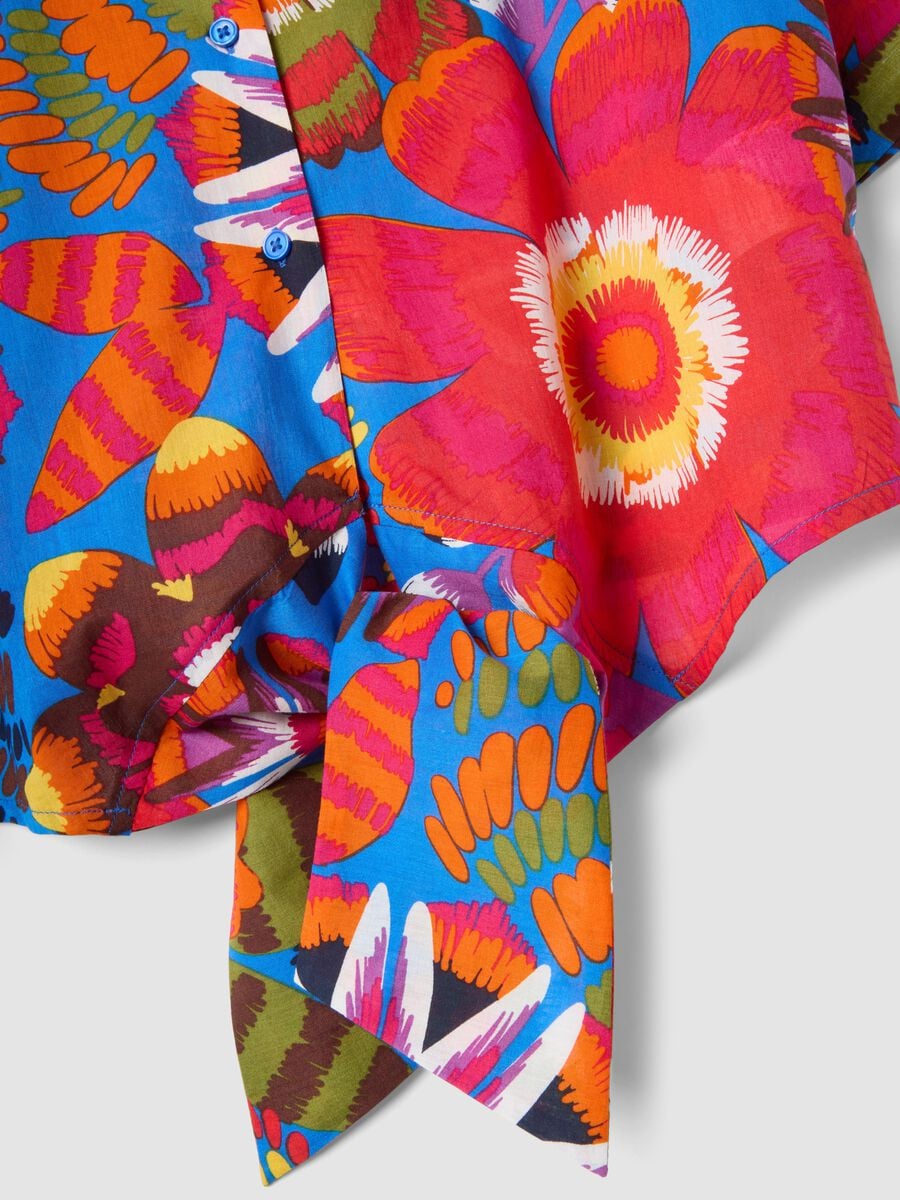 Camicia crop multicolor in puro cotone_5
