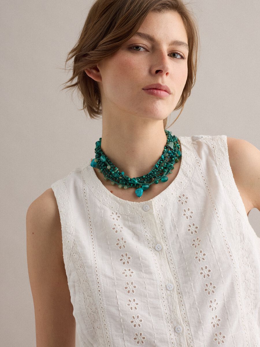 White pure cotton broderie anglaise top_1