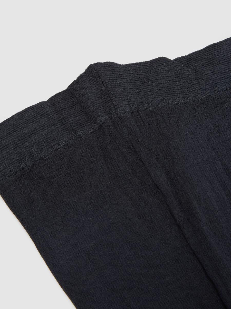 Collant da bambine in tessuto elasticizzato nero_2