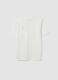 White relaxed-fit pure cotton T-shirt with chest slogan_1