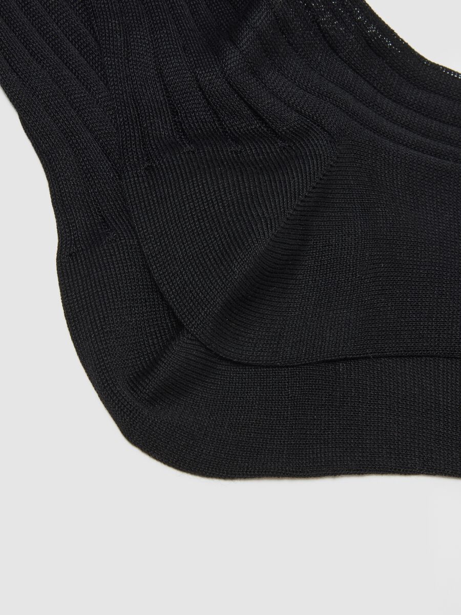 Three-pack of long black pure cotton socks_1