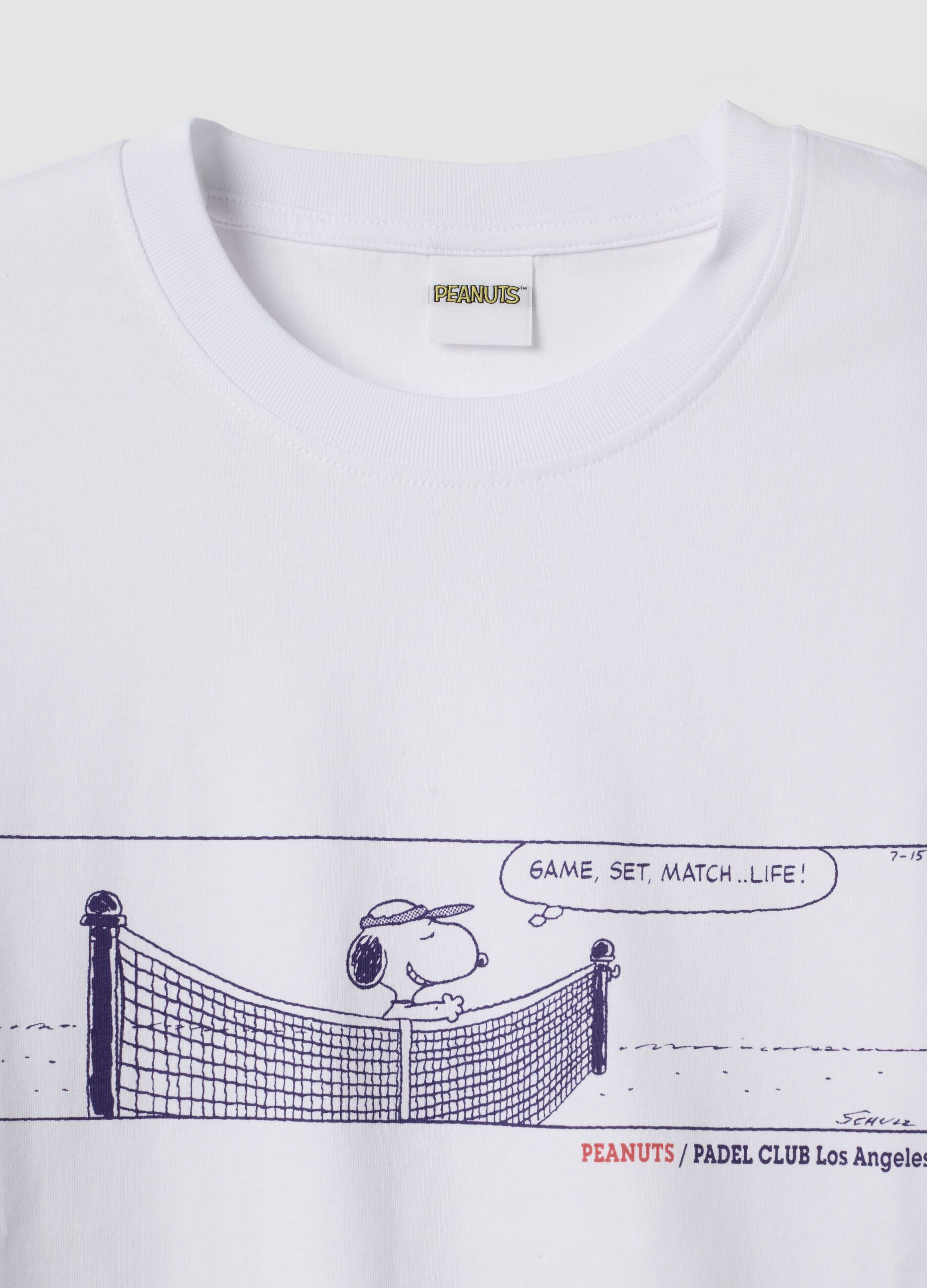 White pure cotton T-shirt with front print