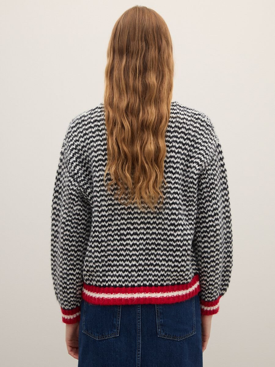 Multicolour striped regular fit sweater_3