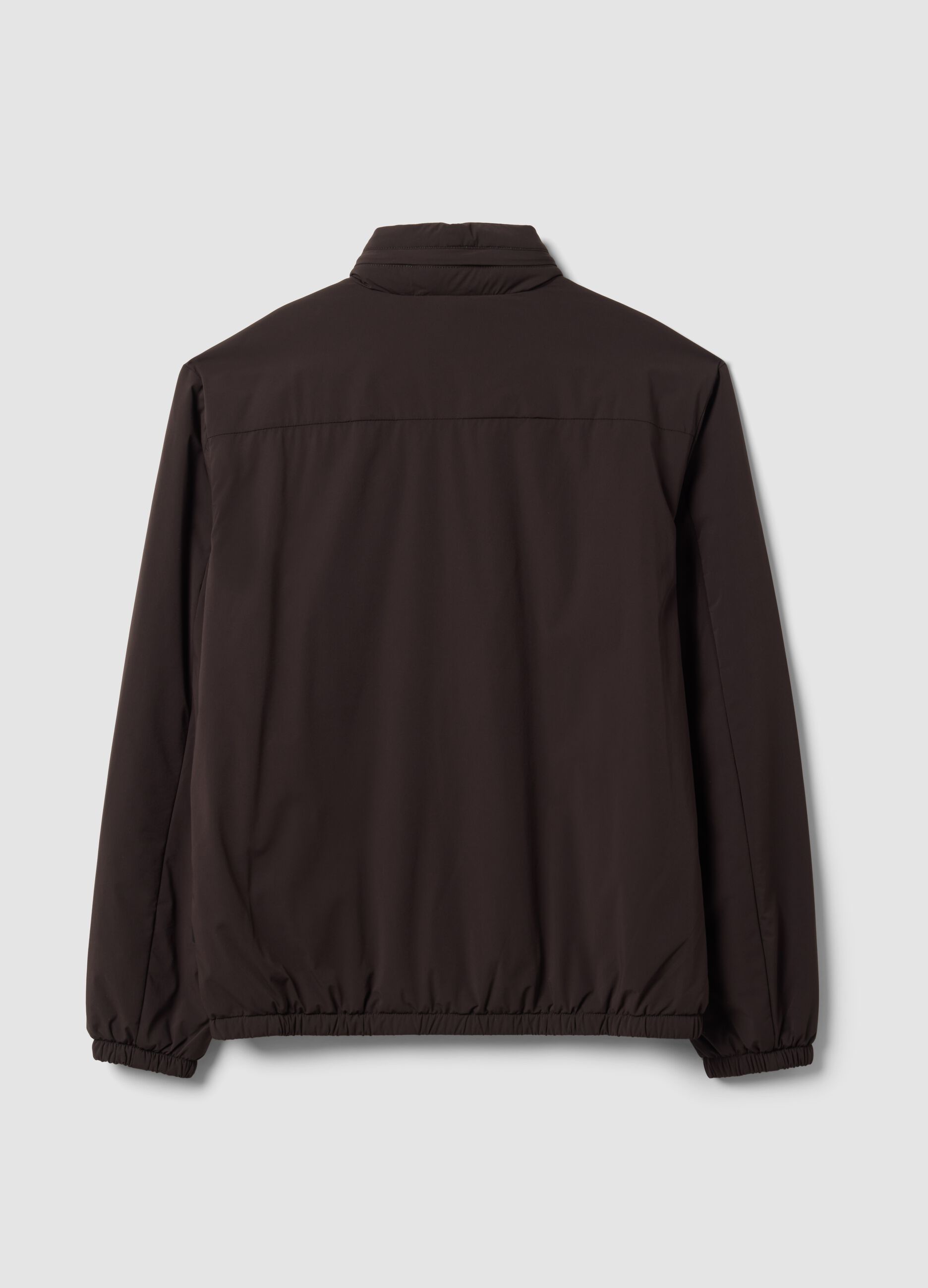 Brown padded stretch-fabric jacket, regular fit