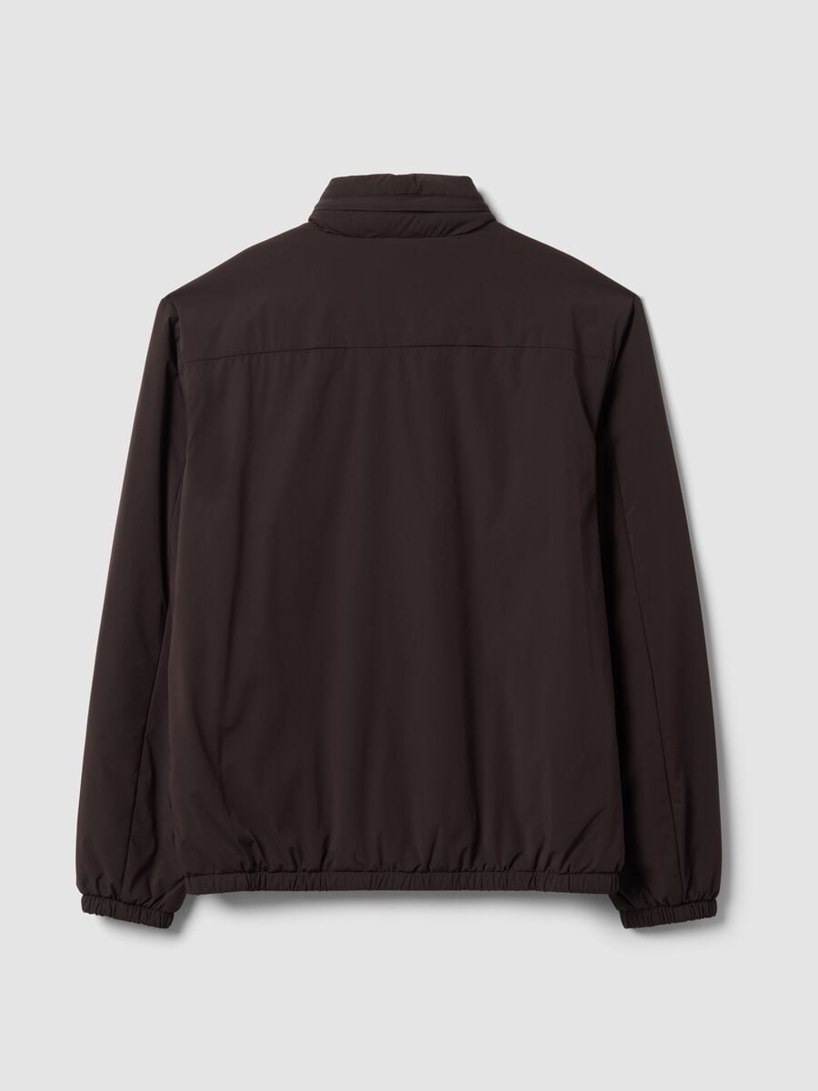Brown padded stretch-fabric jacket, regular fit_1