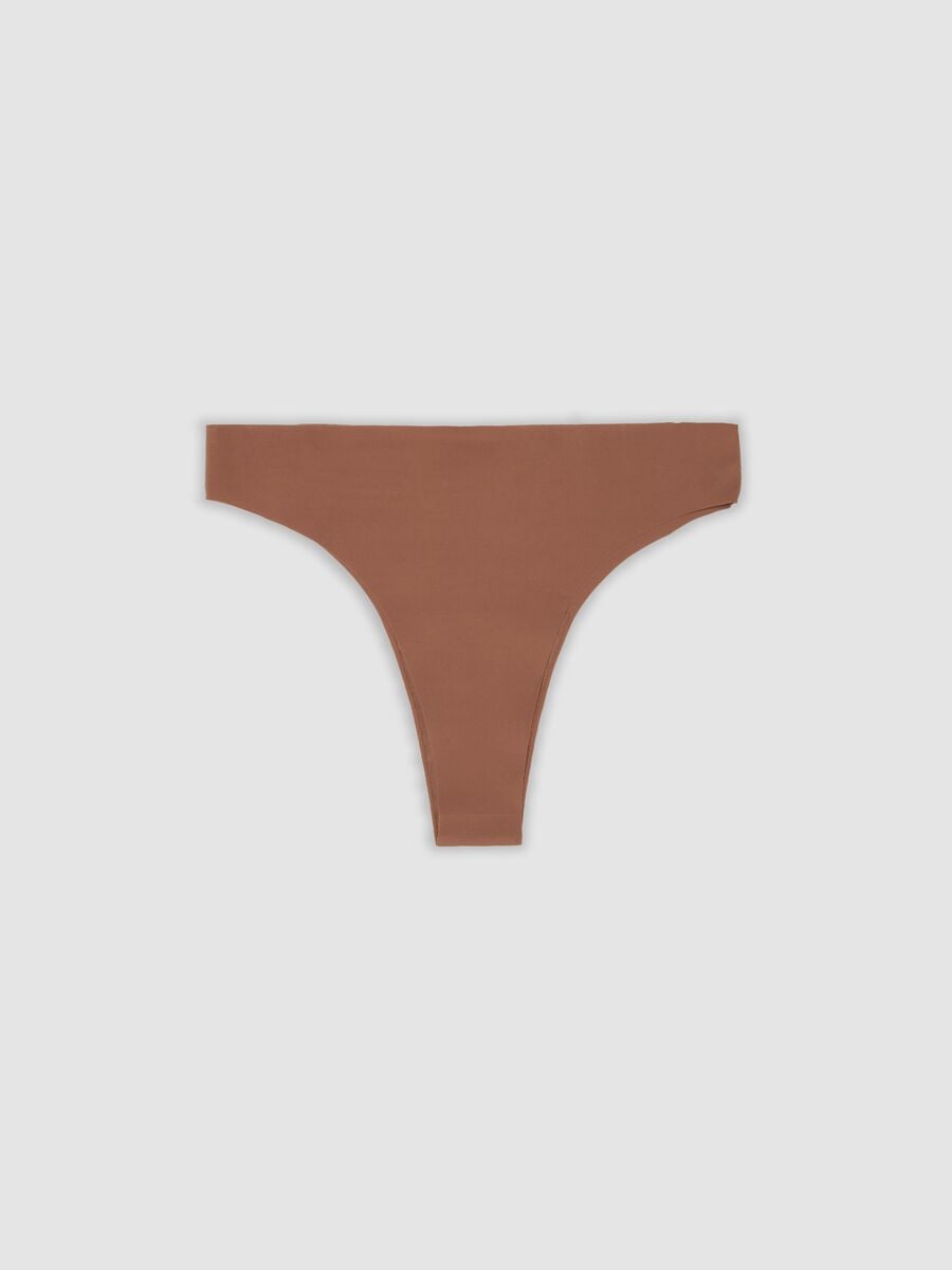 Brown stretch microfibre Brazilian briefs_6