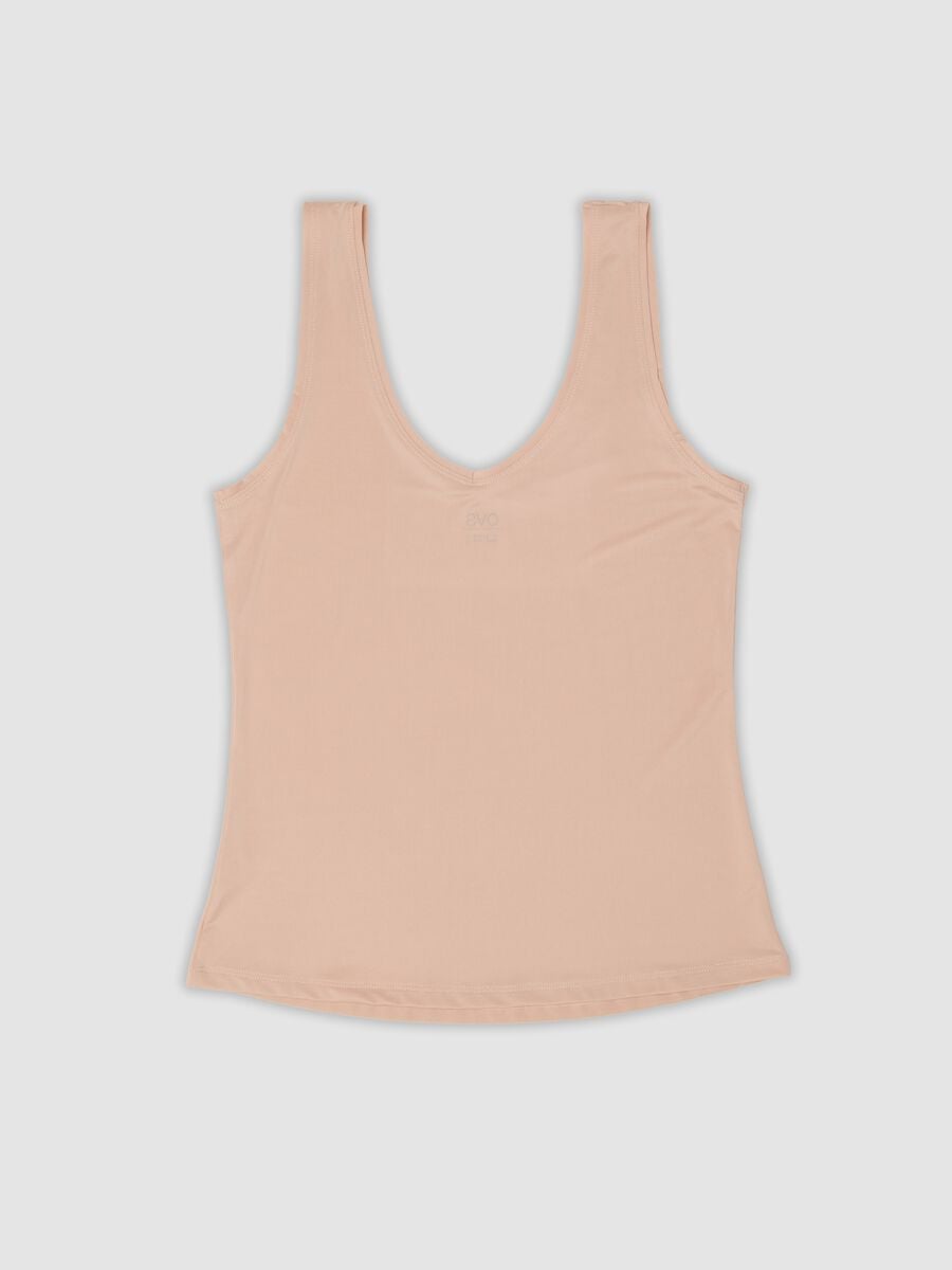 Canotta beige in tessuto elasticizzato regular fit_6