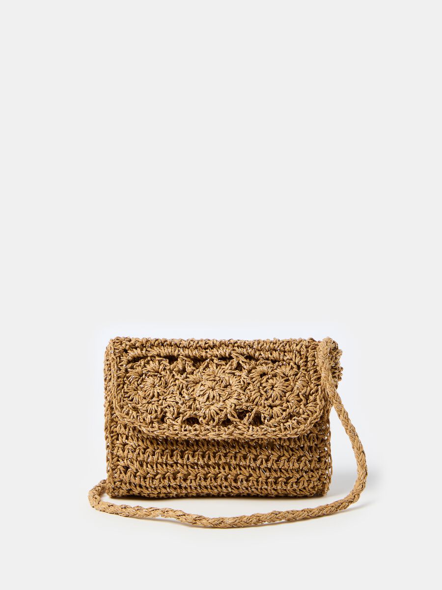 Raffia bag with crochet design_0
