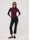 Purple ribbed viscose-blend top with high neck_1