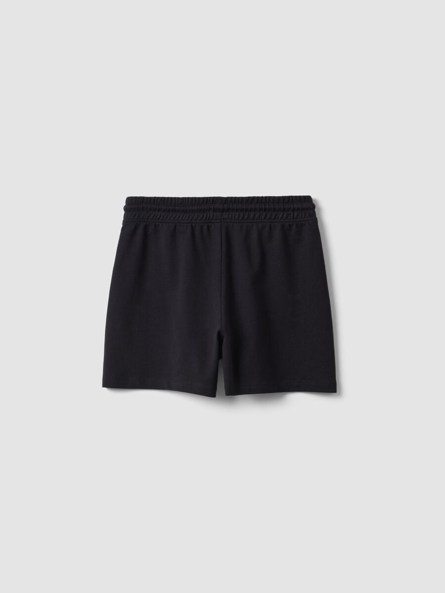 Girls&rsquo; black pure cotton shorts, regular fit_4